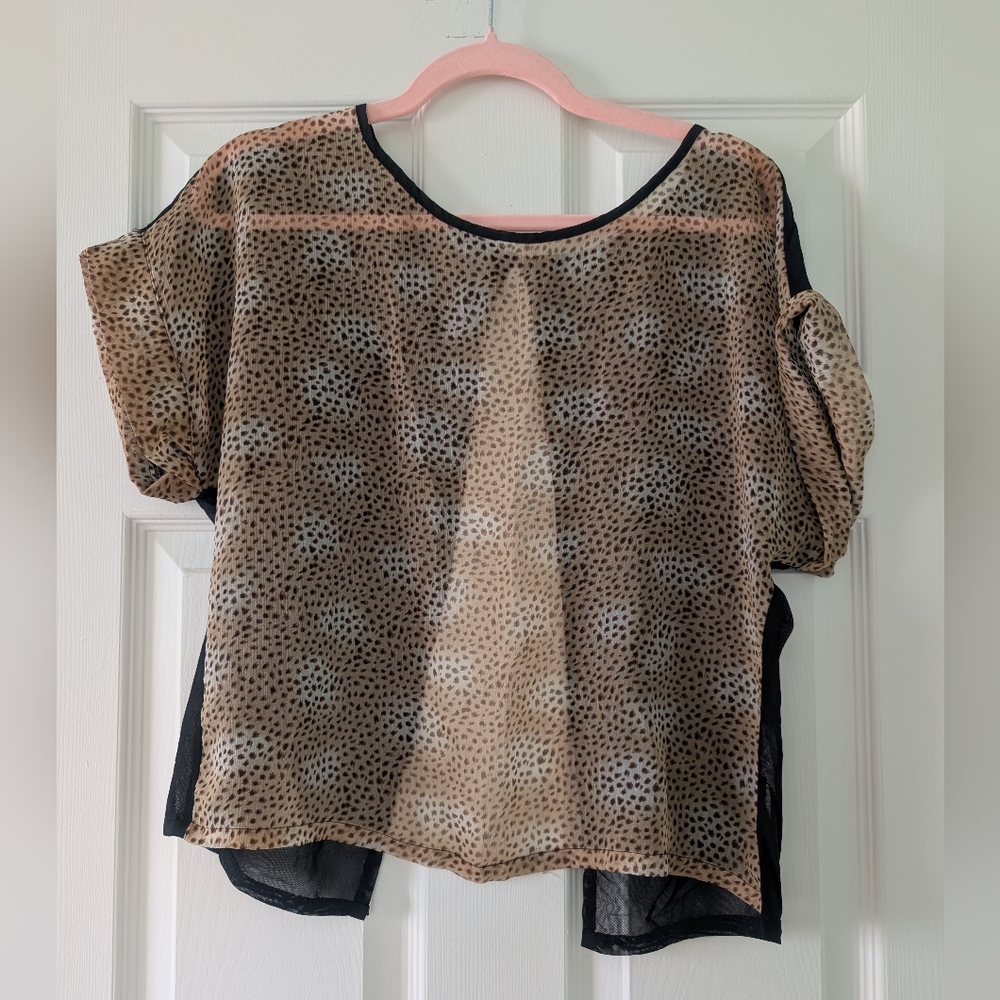 Glassons Black and Tan Sheer Blouse